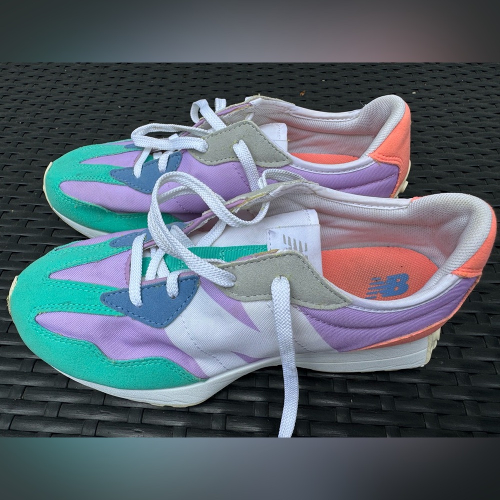 EUC New Balance 327 Colorful Athletic Sneakers.